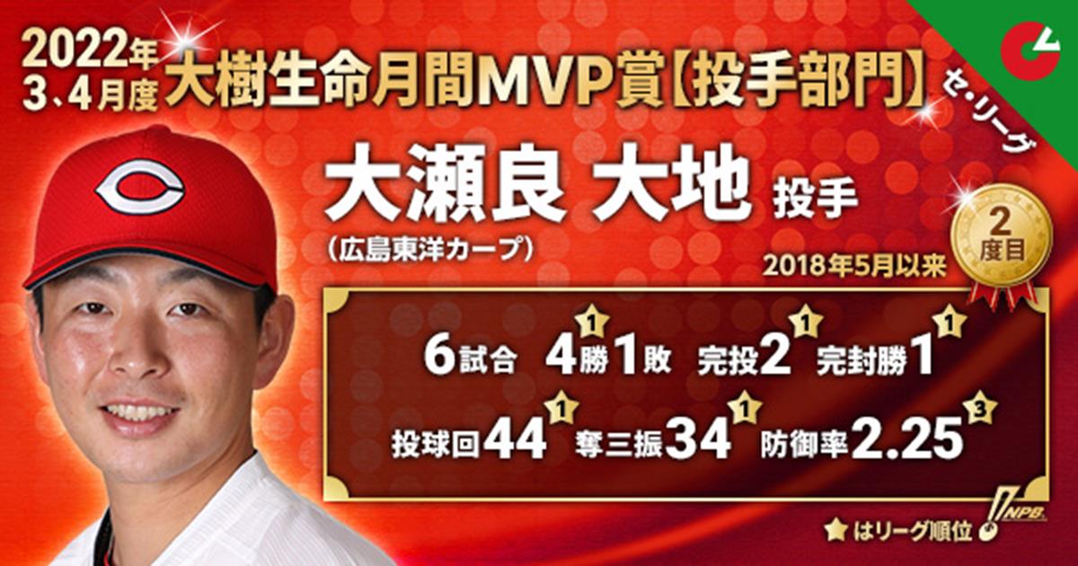 大瀬良月間ＭＶＰ